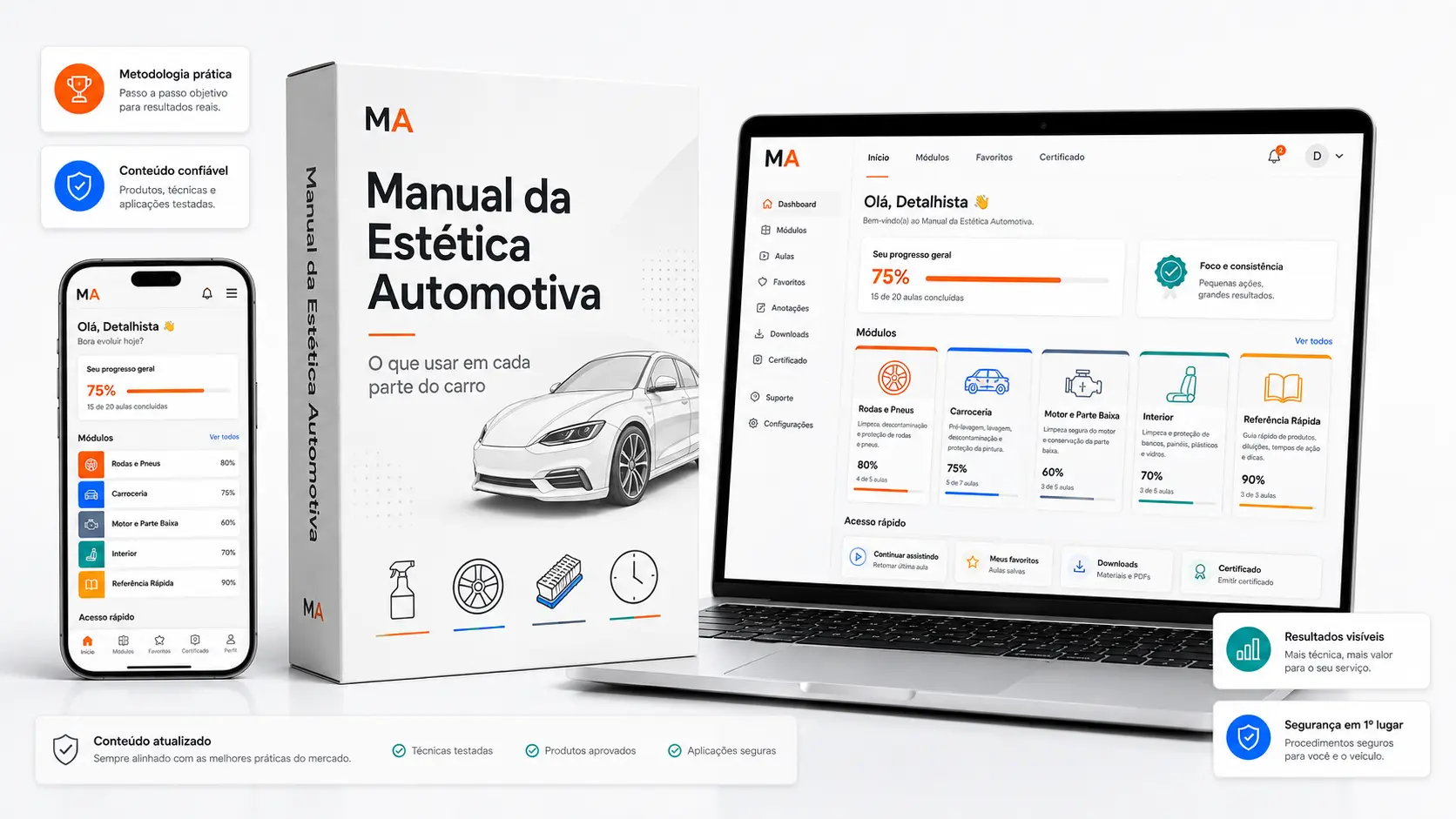 Mockup Protocolo Zero-Mancha em caixa, celular e notebook